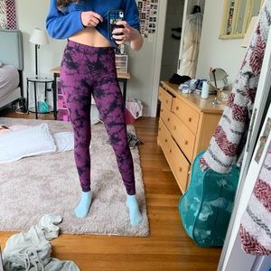 Lulu lemon tie dye purple and black leggings